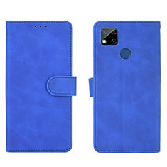 Leather Case Stands Flip Cover Holder L03Z for Xiaomi Redmi 9 India Blue