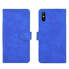 Leather Case Stands Flip Cover Holder L03Z for Xiaomi Redmi 9i Blue