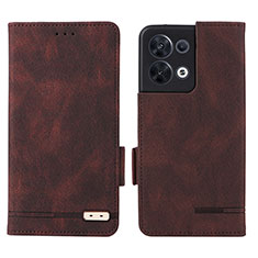 Leather Case Stands Flip Cover Holder L03Z for Xiaomi Redmi Note 13 Pro 5G Brown