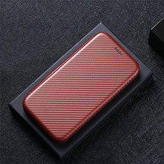 Leather Case Stands Flip Cover Holder L04Z for Motorola Moto G73 5G Brown