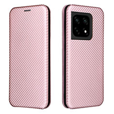 Leather Case Stands Flip Cover Holder L04Z for OnePlus 10 Pro 5G Rose Gold