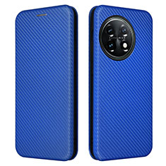 Leather Case Stands Flip Cover Holder L04Z for OnePlus 11 5G Blue