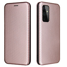 Leather Case Stands Flip Cover Holder L04Z for OnePlus 9 5G Rose Gold