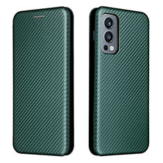 Leather Case Stands Flip Cover Holder L04Z for OnePlus Nord 2 5G Green