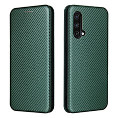 Leather Case Stands Flip Cover Holder L04Z for OnePlus Nord CE 5G Green