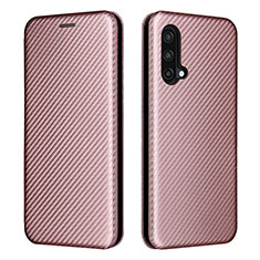 Leather Case Stands Flip Cover Holder L04Z for OnePlus Nord CE 5G Rose Gold