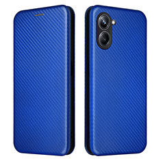 Leather Case Stands Flip Cover Holder L04Z for Realme 10 Pro 5G Blue