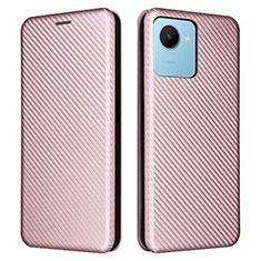 Leather Case Stands Flip Cover Holder L04Z for Realme C30 Rose Gold