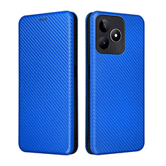 Leather Case Stands Flip Cover Holder L04Z for Realme C51 Blue