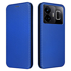 Leather Case Stands Flip Cover Holder L04Z for Realme GT3 5G Blue