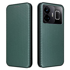 Leather Case Stands Flip Cover Holder L04Z for Realme GT3 5G Green