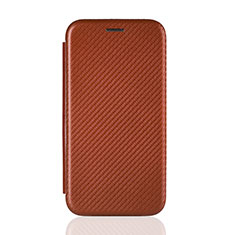 Leather Case Stands Flip Cover Holder L04Z for Realme Q2i 5G Brown