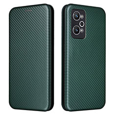 Leather Case Stands Flip Cover Holder L04Z for Realme Q5 Pro 5G Green