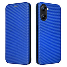 Leather Case Stands Flip Cover Holder L04Z for Realme V20 5G Blue