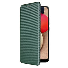 Leather Case Stands Flip Cover Holder L04Z for Samsung Galaxy A03s Green