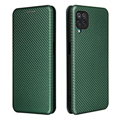 Leather Case Stands Flip Cover Holder L04Z for Samsung Galaxy A12 Nacho Green