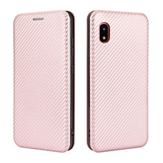 Leather Case Stands Flip Cover Holder L04Z for Samsung Galaxy A20 SC-02M SCV46 Rose Gold