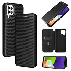 Leather Case Stands Flip Cover Holder L04Z for Samsung Galaxy A22 4G Black