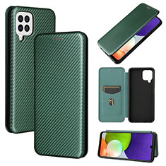 Leather Case Stands Flip Cover Holder L04Z for Samsung Galaxy A22 4G Green