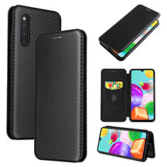 Leather Case Stands Flip Cover Holder L04Z for Samsung Galaxy A41 SC-41A Black