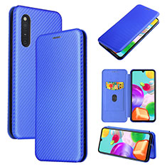 Leather Case Stands Flip Cover Holder L04Z for Samsung Galaxy A41 SC-41A Blue