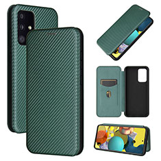 Leather Case Stands Flip Cover Holder L04Z for Samsung Galaxy A52 4G Green