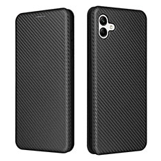 Leather Case Stands Flip Cover Holder L04Z for Samsung Galaxy M04 Black