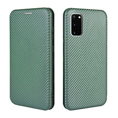 Leather Case Stands Flip Cover Holder L04Z for Samsung Galaxy S20 FE 5G Green