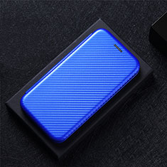 Leather Case Stands Flip Cover Holder L04Z for Sharp Aquos Sense8 Blue