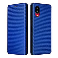 Leather Case Stands Flip Cover Holder L04Z for Sharp Simple Sumaho 6 Blue