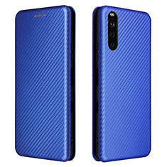 Leather Case Stands Flip Cover Holder L04Z for Sony Xperia 10 III SOG04 Blue