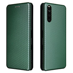 Leather Case Stands Flip Cover Holder L04Z for Sony Xperia 10 III SOG04 Green