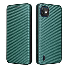 Leather Case Stands Flip Cover Holder L04Z for Wiko Y82 Green