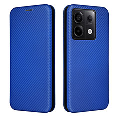 Leather Case Stands Flip Cover Holder L04Z for Xiaomi Redmi Note 13 Pro 5G Blue