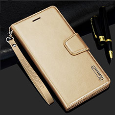 Leather Case Stands Flip Cover Holder L05 for Samsung Galaxy S22 5G Gold