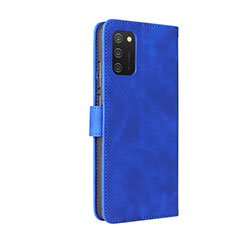 Leather Case Stands Flip Cover Holder L05Z for Samsung Galaxy A02s Blue