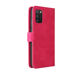 Leather Case Stands Flip Cover Holder L05Z for Samsung Galaxy A03s Hot Pink