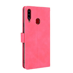 Leather Case Stands Flip Cover Holder L05Z for Samsung Galaxy A20s Hot Pink