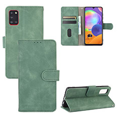 Leather Case Stands Flip Cover Holder L05Z for Samsung Galaxy A31 Green