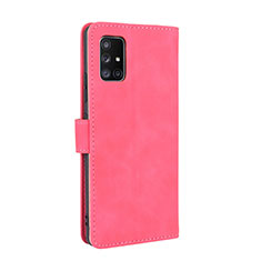 Leather Case Stands Flip Cover Holder L05Z for Samsung Galaxy A51 4G Hot Pink