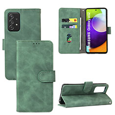 Leather Case Stands Flip Cover Holder L05Z for Samsung Galaxy A52s 5G Green