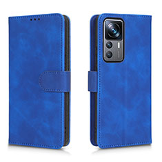 Leather Case Stands Flip Cover Holder L05Z for Xiaomi Mi 12T 5G Blue
