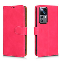 Leather Case Stands Flip Cover Holder L05Z for Xiaomi Mi 12T 5G Hot Pink