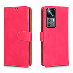 Leather Case Stands Flip Cover Holder L05Z for Xiaomi Redmi K50 Ultra 5G Hot Pink