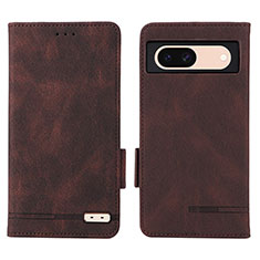 Leather Case Stands Flip Cover Holder L06Z for Google Pixel 8a 5G Brown