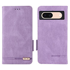 Leather Case Stands Flip Cover Holder L06Z for Google Pixel 8a 5G Purple