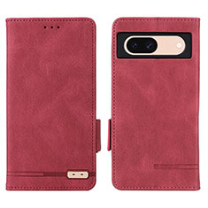 Leather Case Stands Flip Cover Holder L06Z for Google Pixel 8a 5G Red