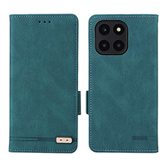 Leather Case Stands Flip Cover Holder L06Z for Huawei Honor X6a Green