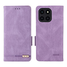 Leather Case Stands Flip Cover Holder L06Z for Huawei Honor X6a Purple