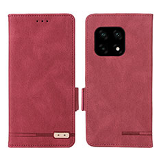 Leather Case Stands Flip Cover Holder L06Z for OnePlus 10 Pro 5G Red